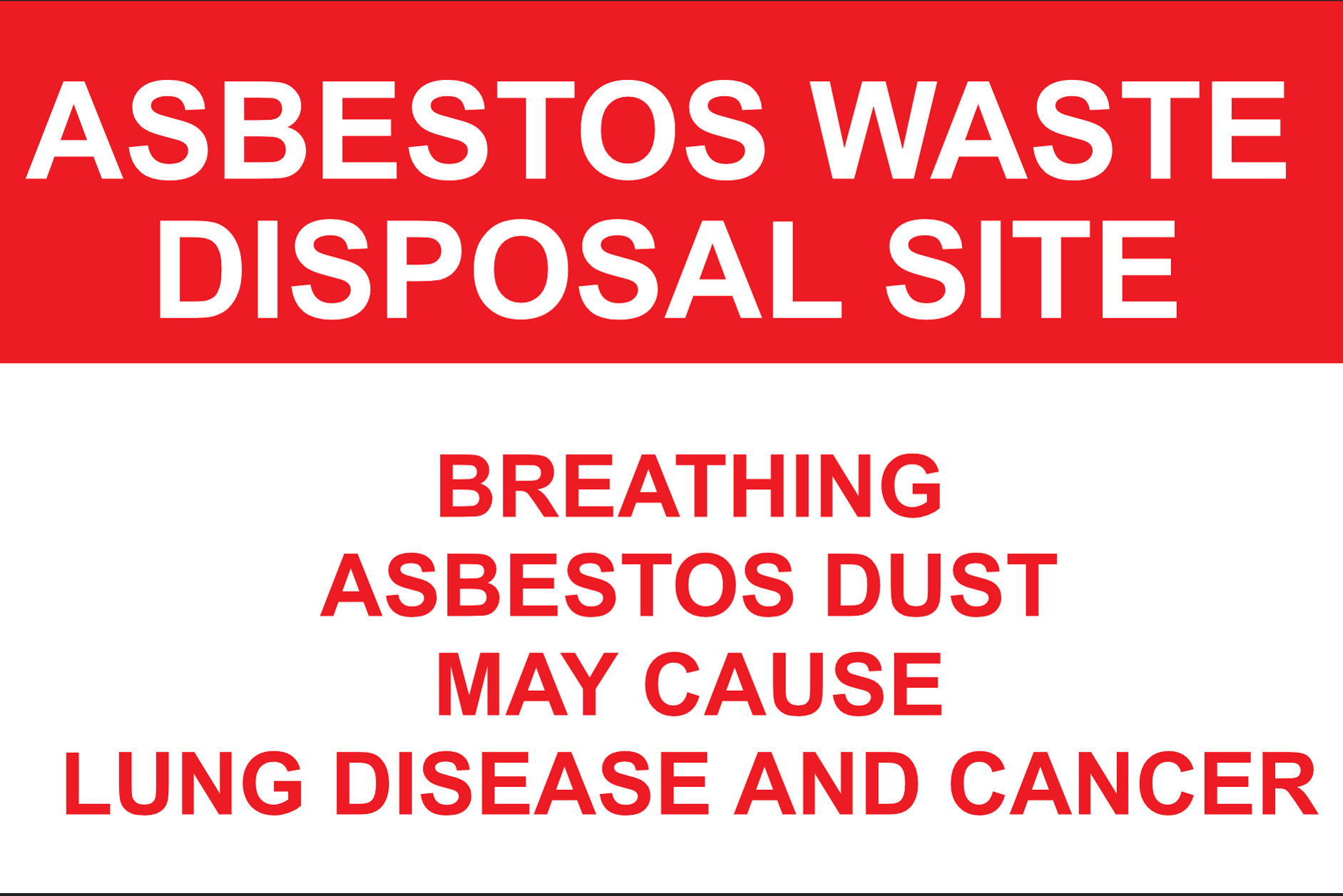 Warning sign asbestos is dangerous